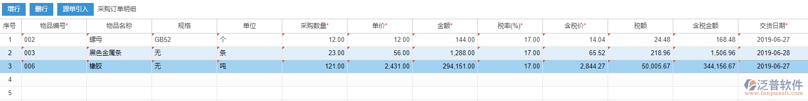 采購(gòu)訂單明細(xì)手動(dòng)錄入效果圖