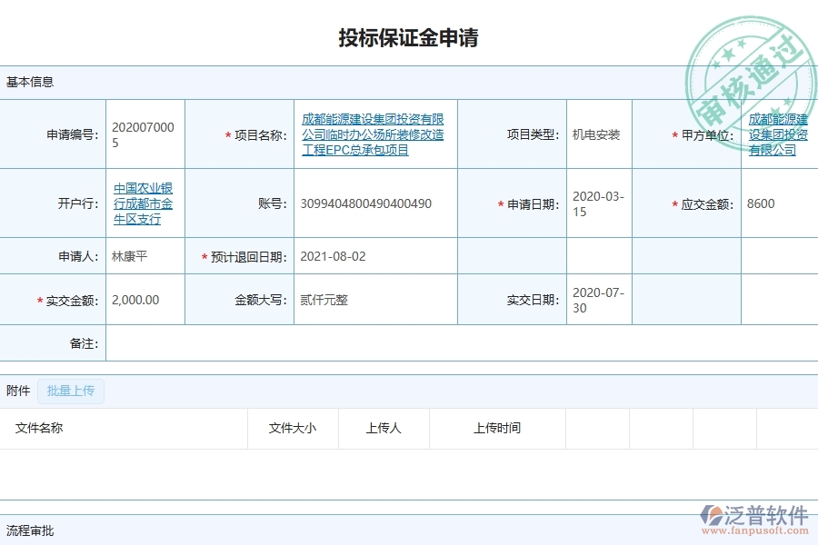 系統(tǒng)中投標保證金申請列表的填寫注意事項