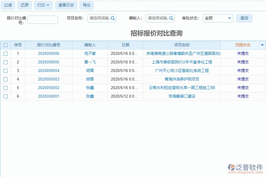 泛普軟件電力工程企業(yè)管理系統(tǒng)在招標(biāo)報價對比管理中的亮點