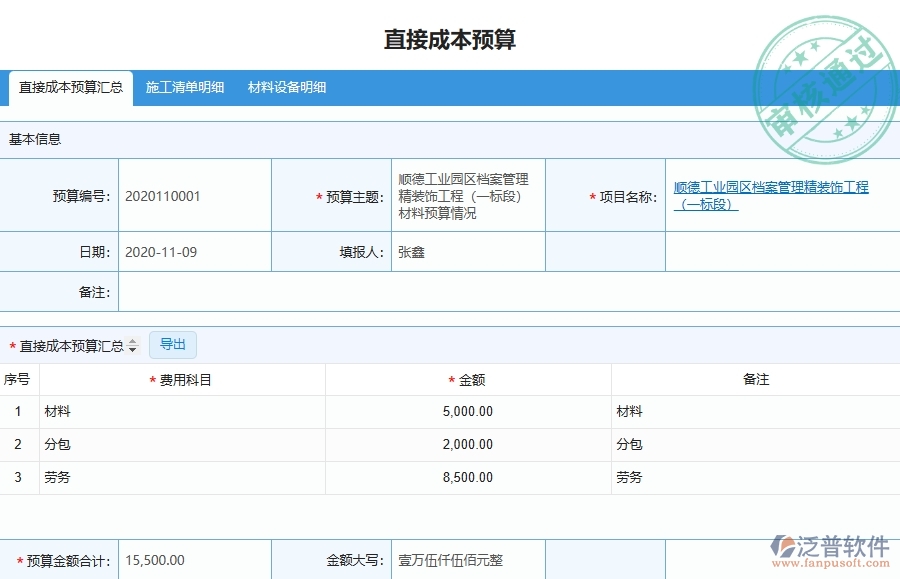 設(shè)備安裝工程項目企業(yè)管理系統(tǒng)在預(yù)算申請單(月度)列表中的競爭優(yōu)勢