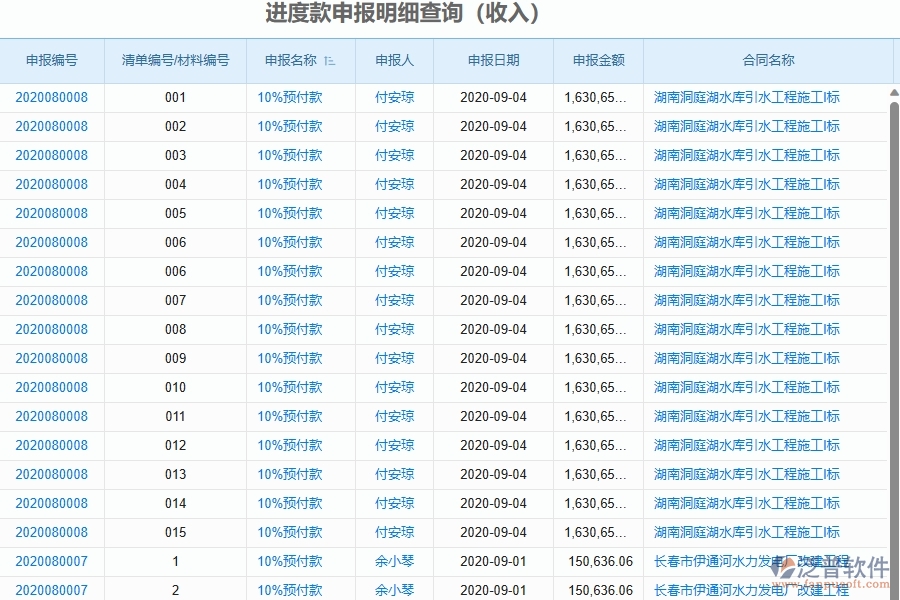 二、泛普軟件-幕墻工程項(xiàng)目管理系統(tǒng)在進(jìn)度款申報(bào)明細(xì)查詢(xún)(收入)中的價(jià)值
