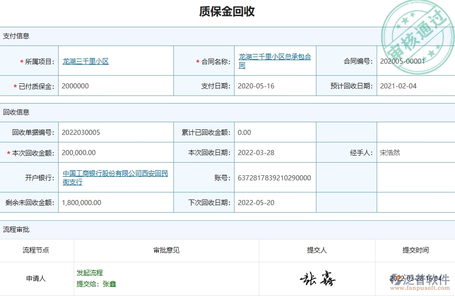 四、泛普軟件-弱電工程系統(tǒng)在質(zhì)保金回收管理中的應(yīng)用場(chǎng)景