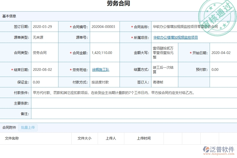 泛普軟件-園林工程管理系統(tǒng)中勞務(wù)合同、進(jìn)度款、付款、結(jié)算占比的競(jìng)爭(zhēng)優(yōu)勢(shì)