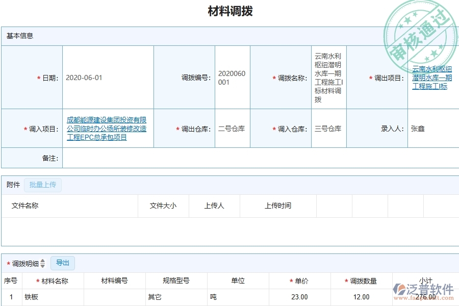 三、泛普軟件-材料調(diào)撥在機(jī)電工程企業(yè)中有哪些優(yōu)點和長處