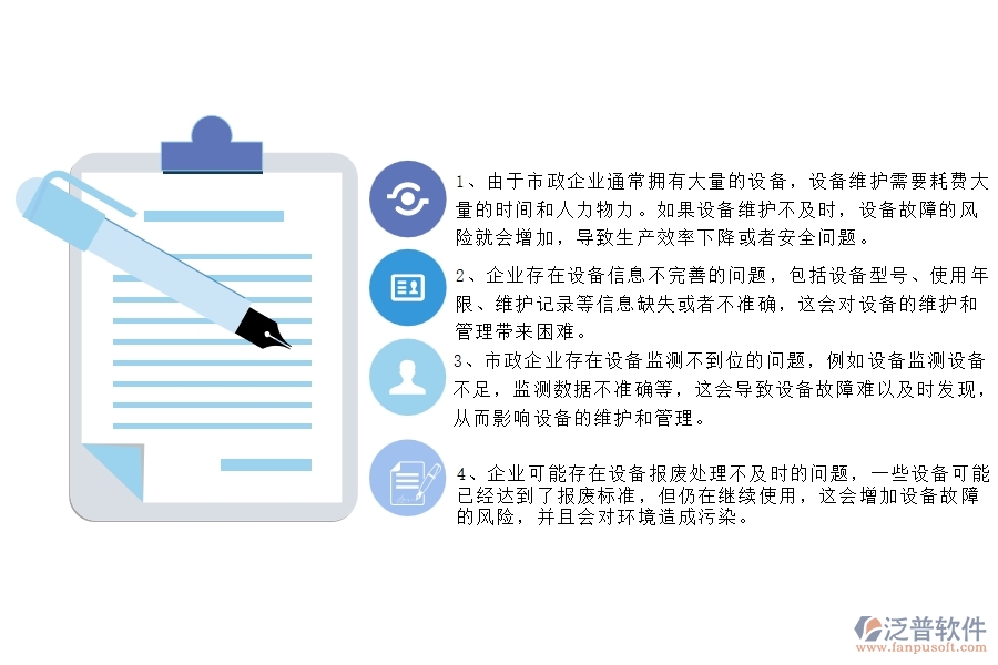 國內(nèi)80%的市政企業(yè)在設備管理中普遍存在的問題