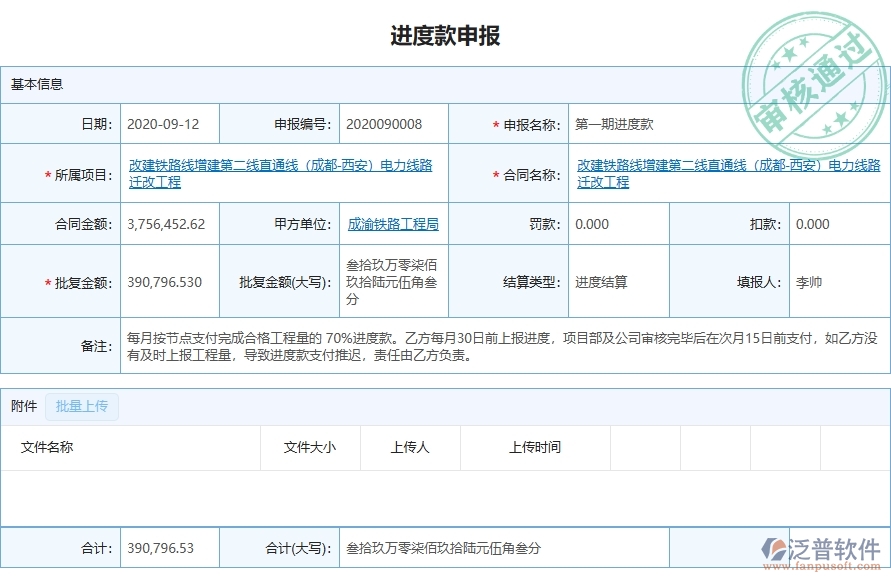 三、泛普軟件-弱電工程企業(yè)管理系統(tǒng)的進度款申報的管控點及作用