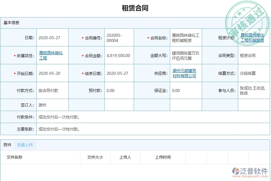 四、泛普軟件-幕墻工程企業(yè)租賃合同列表的框架設計思路
