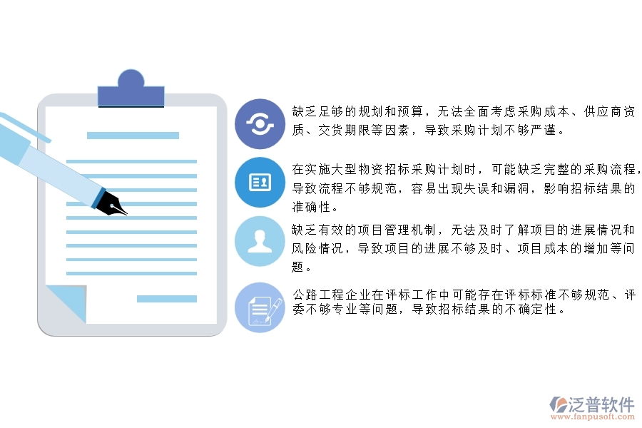 　一、公路工程企業(yè)在大型物資招標(biāo)采購計劃中存在的問題