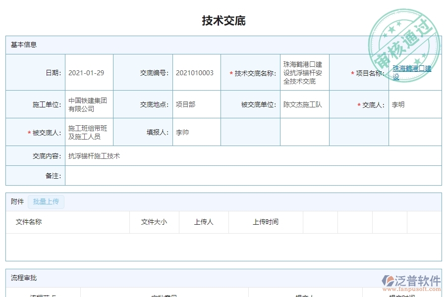 二、泛普軟件-機(jī)電工程項(xiàng)目管理系統(tǒng)在技術(shù)交底列表管理的方案