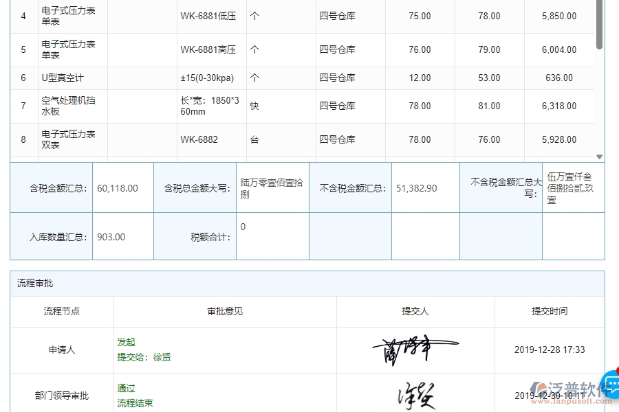 　四、泛普軟件-機(jī)電工程管理系統(tǒng)在材料入庫(kù)明細(xì)查詢中的解決方案