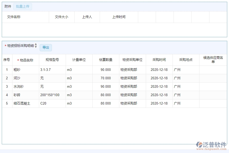 二、泛普軟件-公路工程系統(tǒng)如何解決企業(yè)大型物資招標采購計劃列表管理遇到的難點
