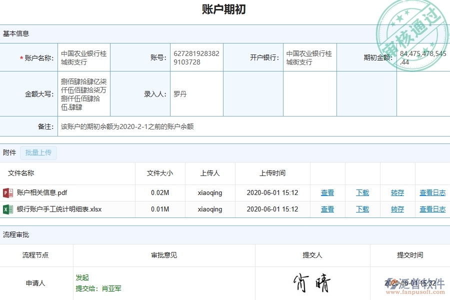 三、泛普軟件-公路工程企業(yè)管理系統(tǒng)中的賬戶期初列表主要內(nèi)容