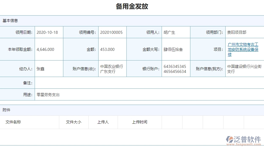 二、泛普軟件-安防工程企業(yè)備用金發(fā)放管理系統(tǒng)的管控點(diǎn)