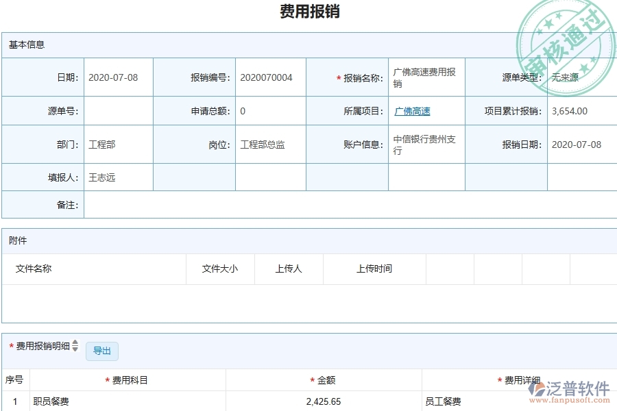 二、泛普軟件-公路工程企業(yè)管理系統(tǒng)中項(xiàng)目間接費(fèi)用報(bào)表的管控點(diǎn)及作用