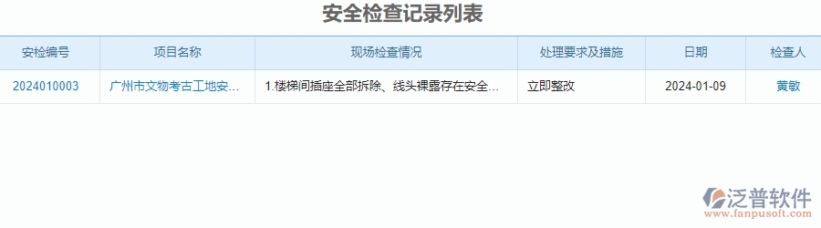 三、泛普軟件-安防工程項(xiàng)目管理系統(tǒng)中安全報(bào)表的單據(jù)樣式