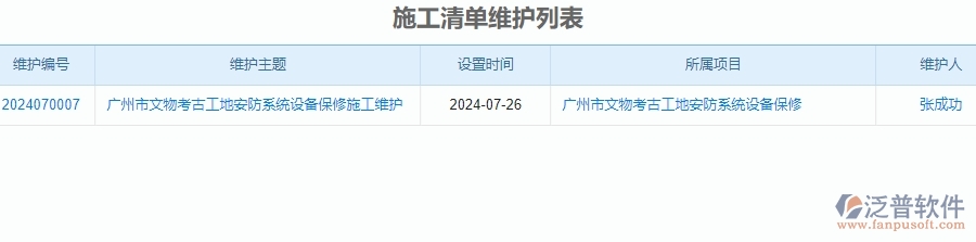 二、安防工程企業(yè)使用泛普軟件-施工清單維護(hù)列表管理系統(tǒng)的好處