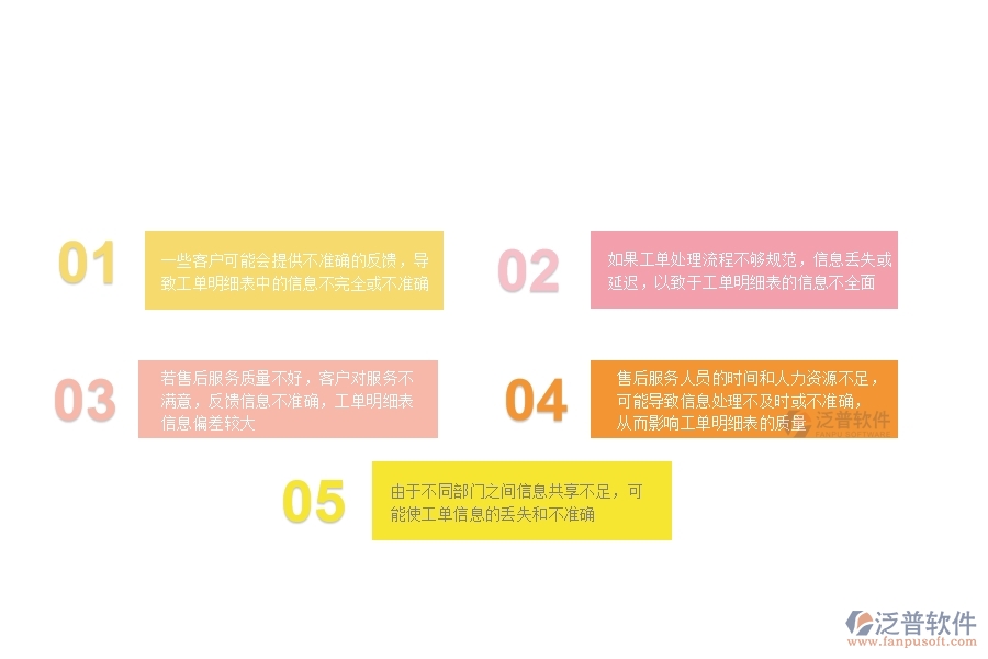 由于不同部門之間信息共享不足，可能使工單信息的丟失和不準確