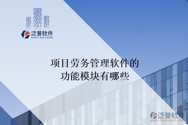 項目勞務(wù)管理軟件的功能模塊有哪些
