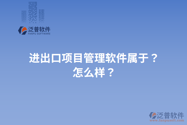 進(jìn)出口項(xiàng)目管理軟件屬于？怎么樣？