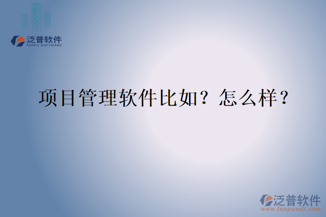 項目管理軟件比如？怎么樣？