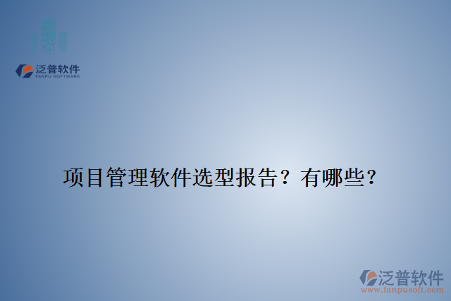 項目管理軟件選型報告？有哪些？