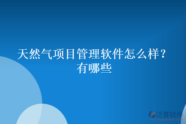 天然氣項目管理軟件怎么樣？有哪些