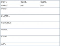 顧客投訴表